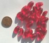25 14mm Rounded Top Flat Back Red Ovals